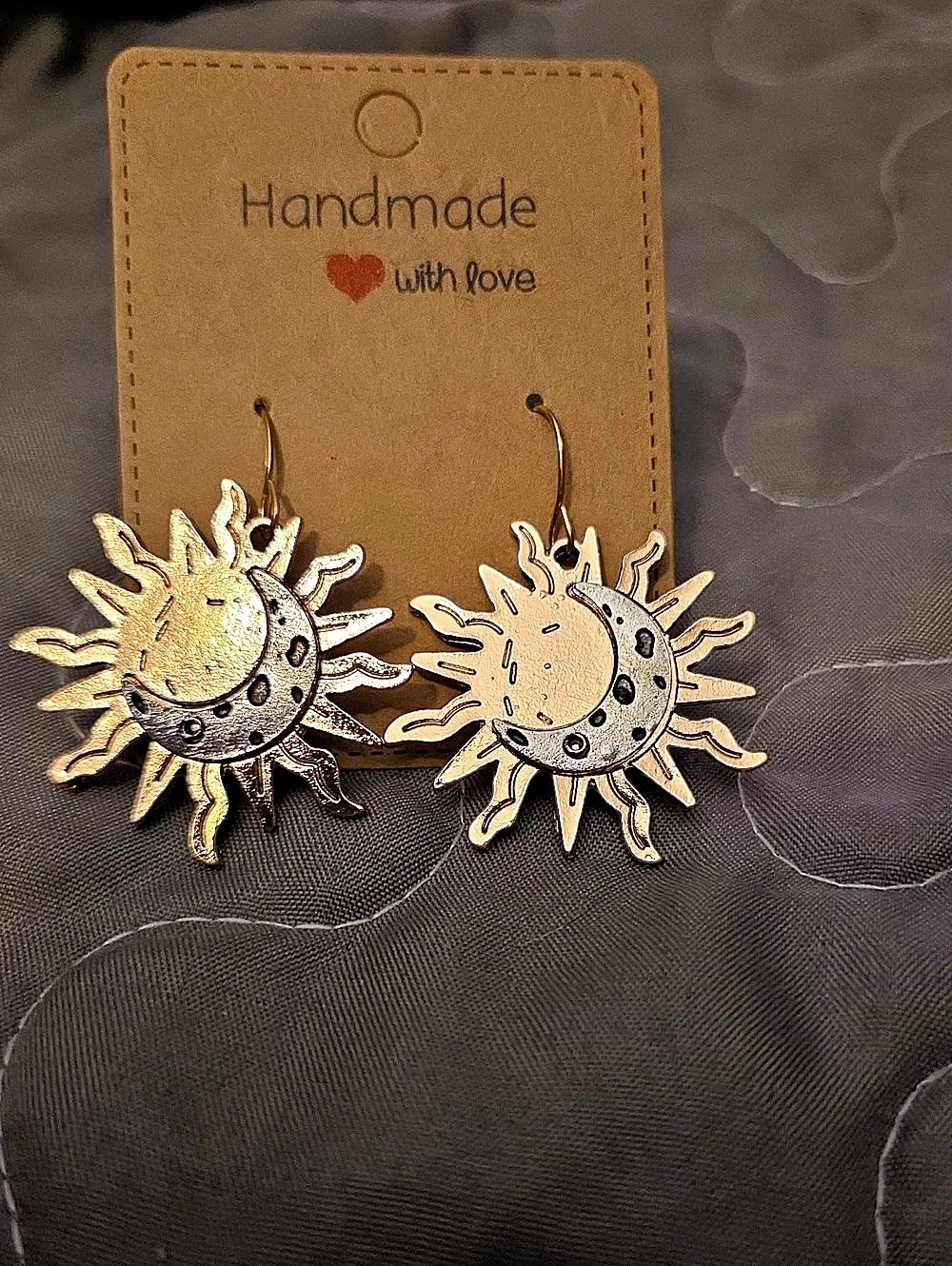 Celestial Sun & Moon Drop Earrings